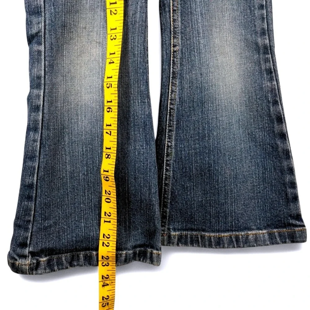 Vtg Gap Kids Y2K Flare Jeans Size 4 Adjustable Waist Stretch 2005‎ Retro Denim